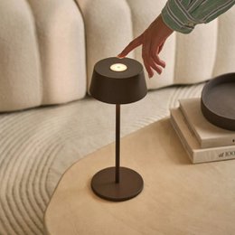 Hugo Mocha Brown Rechargeable Table Lamp