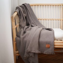 Merino tæppe Premium - taupe
