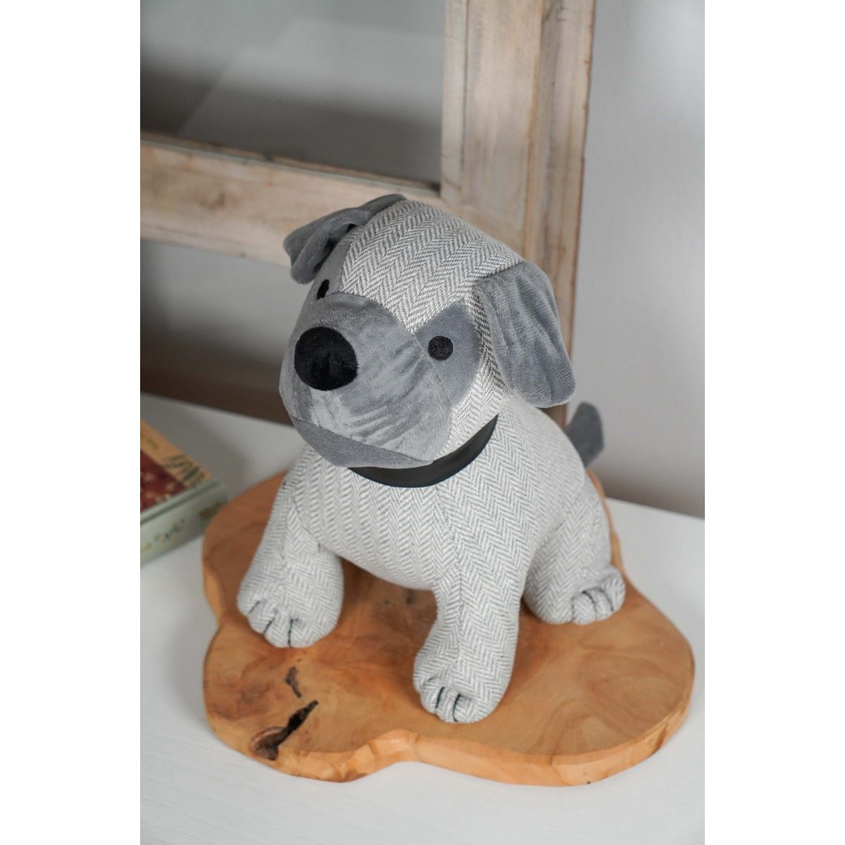 Grå Bulldog dørstopper 28 cm Isabelle Rose
