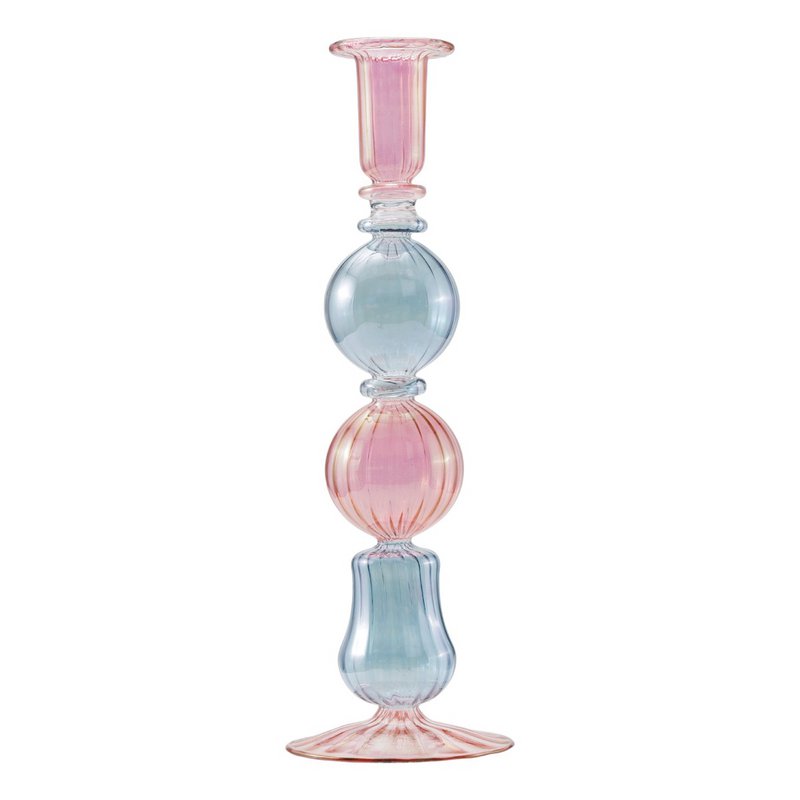 Illume candlestick pink / blue - Moonlight Copenhagen