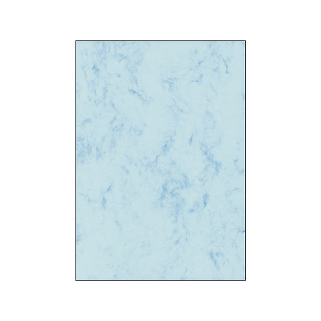 Designpapir Sigel A4 200gsm marmorblå pakke med 50 ark