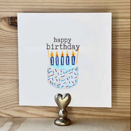 Card Bday Cake Blue