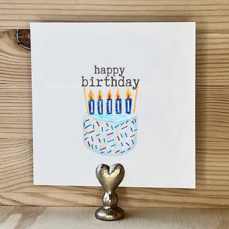 Card Bday Cake Blue
