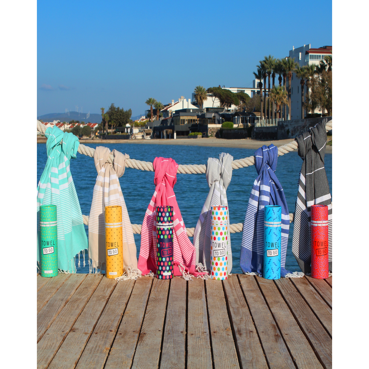 HANDDOEK TO GO MALIBU Katoenen strandlaken 180x100 cm | Spa-saunahanddoek | Grijs | met geschenkdoos