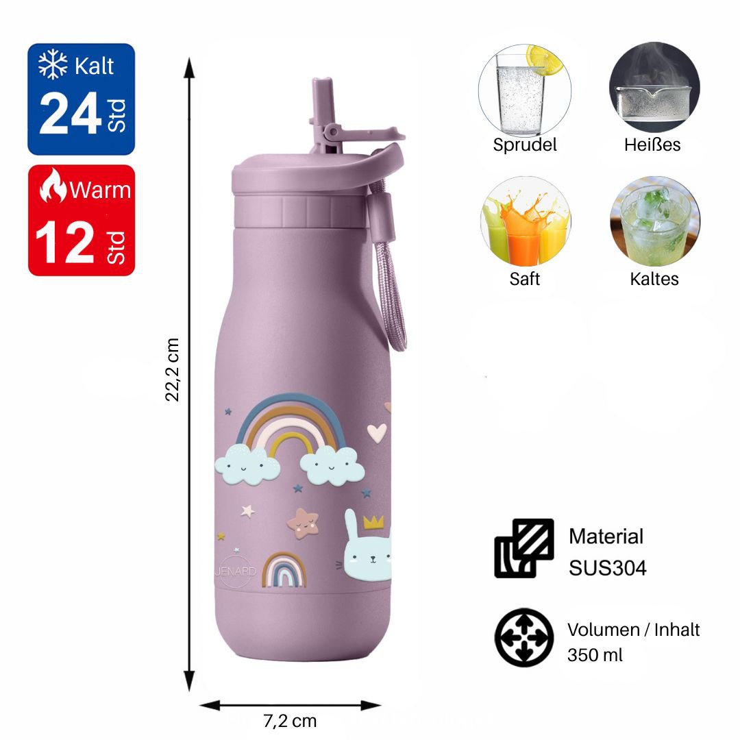 JENARD® stainless steel drinking bottle for children – space blue