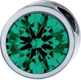 PURE pendant round, 6mm, with a stone in a color of your choice, made of stainless steel