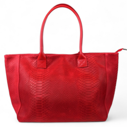 LOLA – Sac en cuir italien embossé python – Red