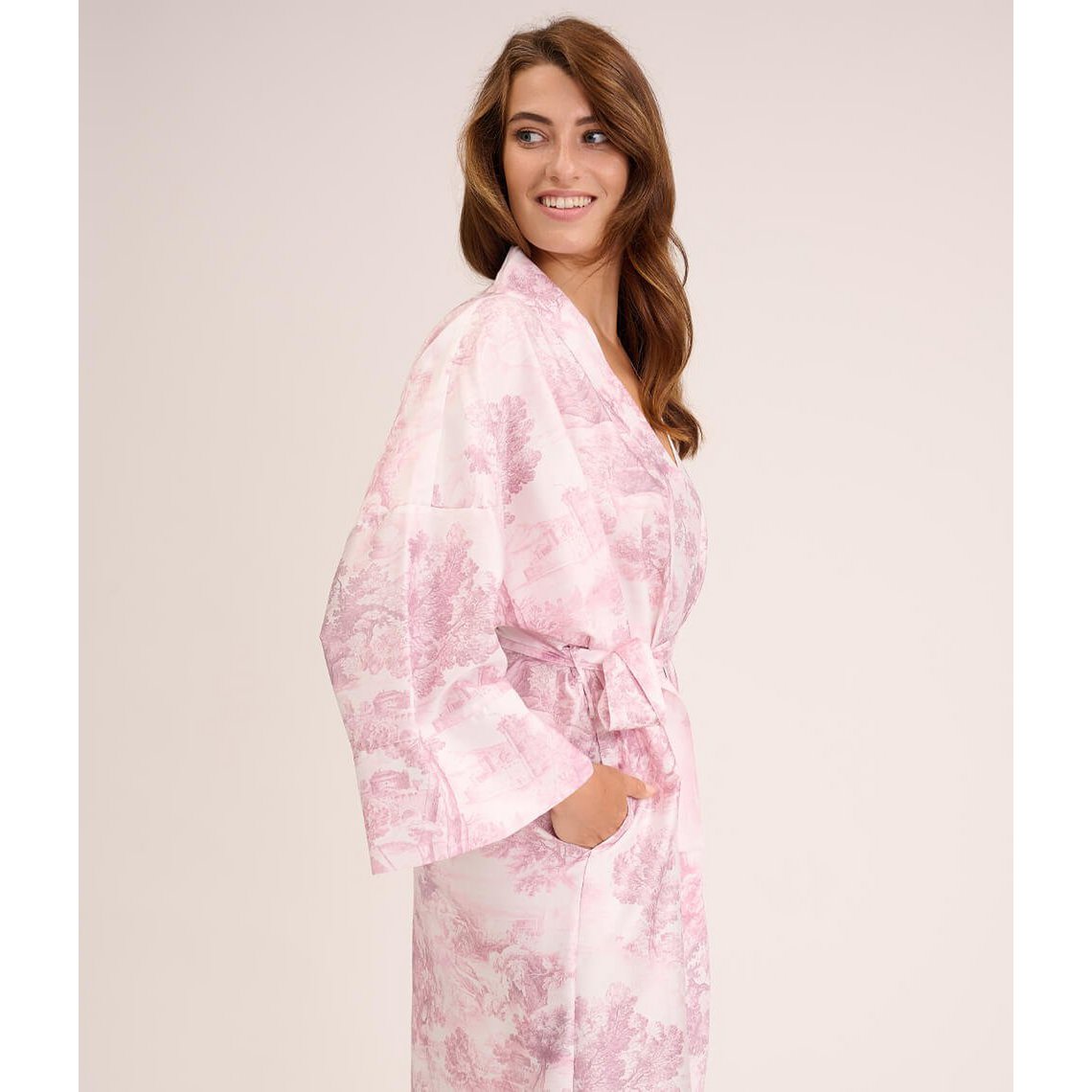 Albornoz kimono lluvia Toile Malva