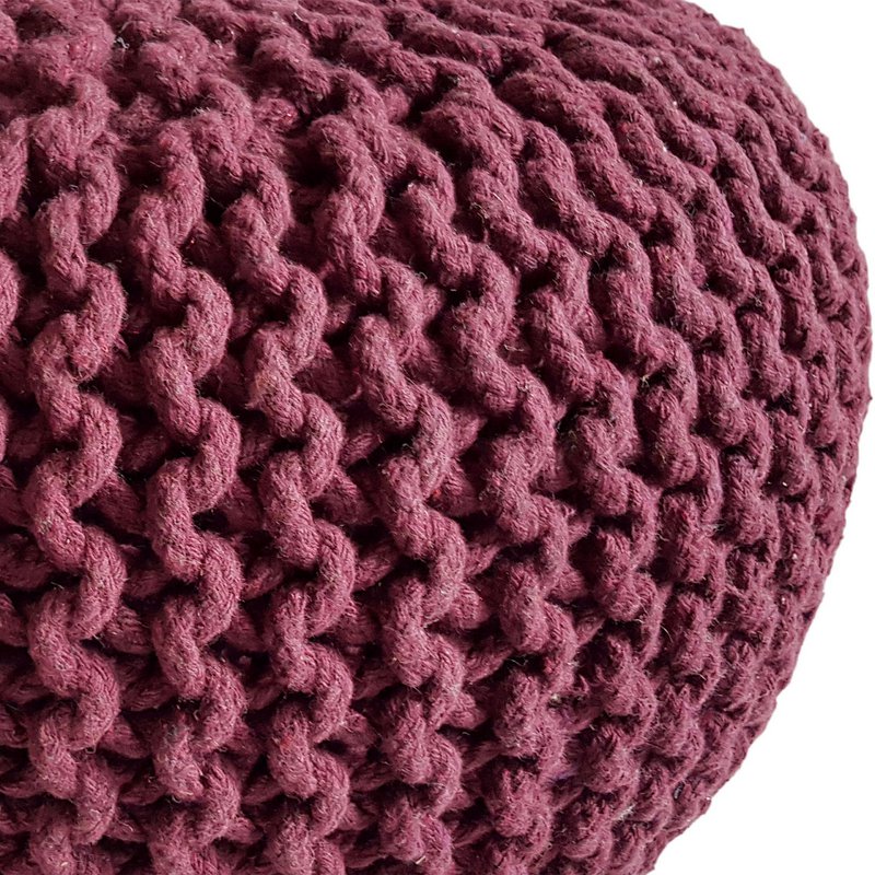 Knitted stool pouf Ø 45 H 30 cm cm seat pouf knitted floor cushion