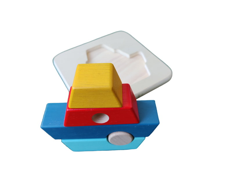 Puzzle in legno in barca 3D - Assemblaggio e stack - 12 m+ giocattolo in legno