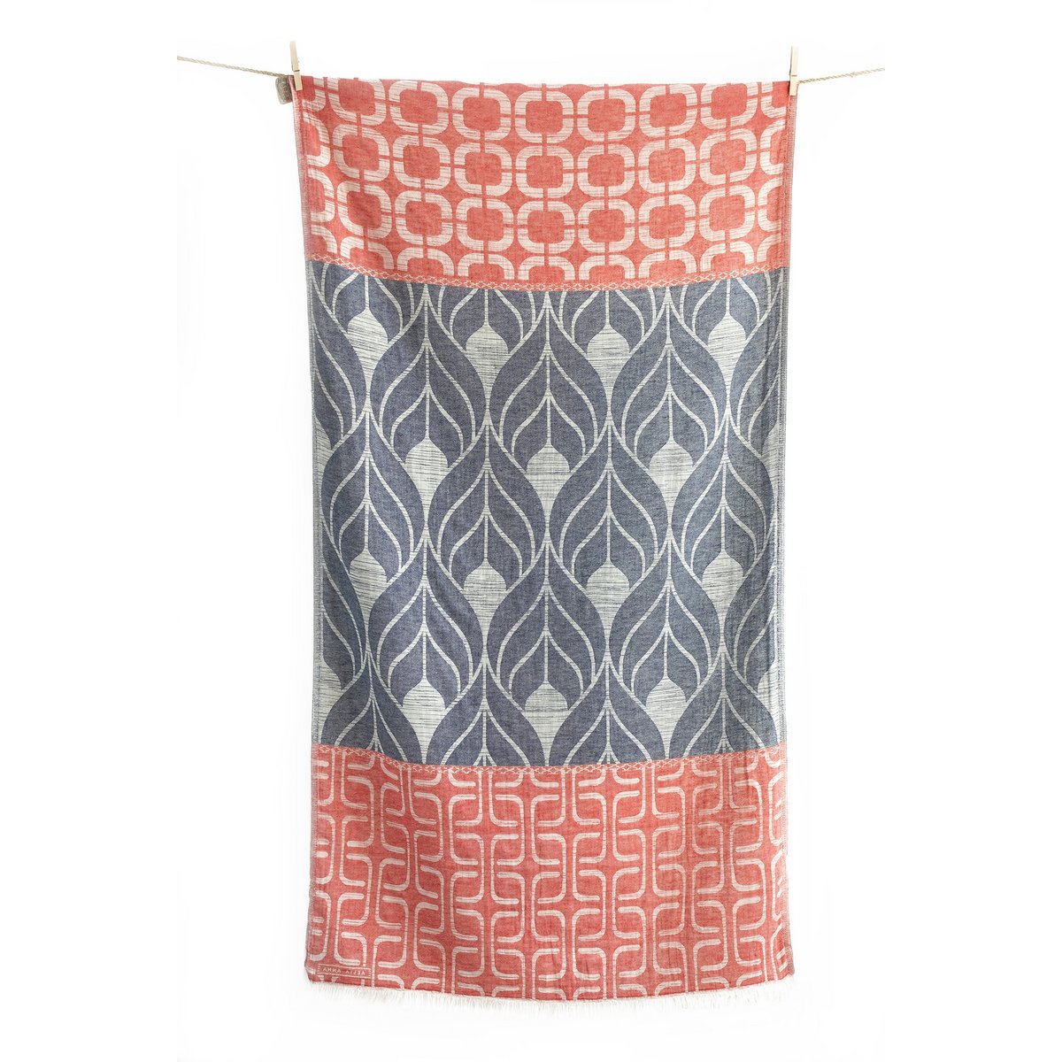 Strandtuch Kissamos Marine Blau & rot