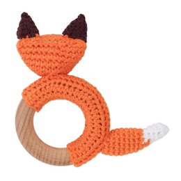 Crocheted grasping toy fox FRED (organic)