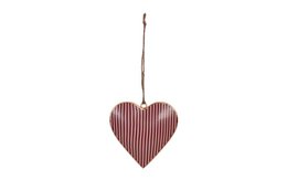 Hanging metal heart Stripe 10 cm Isabelle Rose