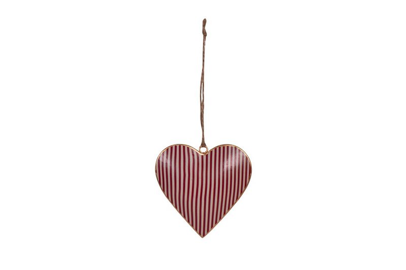 Hanging metal heart Stripe 10 cm Isabelle Rose