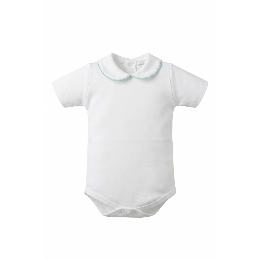 Kortærmet babybody med krave
