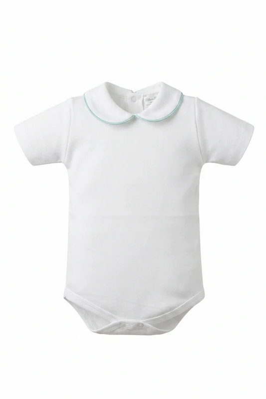 Kortærmet babybody med krave