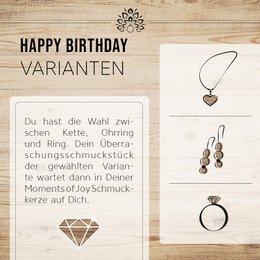 Decorative candle with blueberry muff scent & crackling wooden wick: Happy Birthday candle