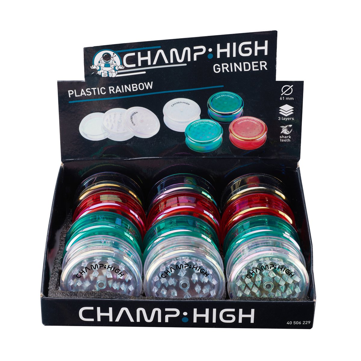 Colored plastic grinders