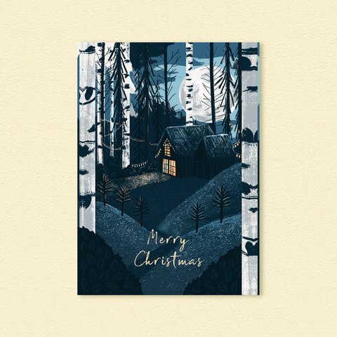 Kerstkaart "Christmas Cabin"