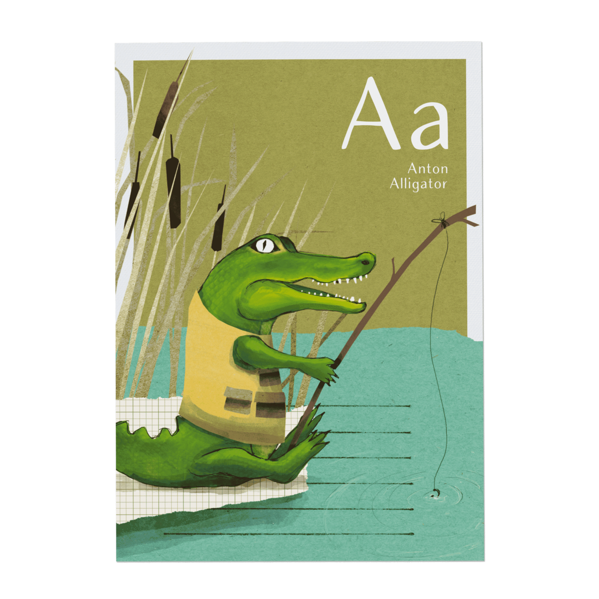 ABC Karte - A wie Anton Alligator