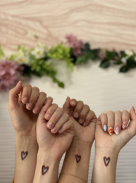 Sioou temporary tattoo - Multicolored heart x5