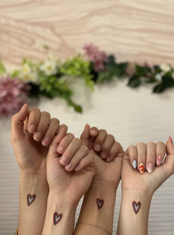 Sioou temporary tattoo - Multicolored heart x5