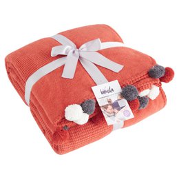 Pompom Cotton Blend Blanket – 200 × 220 cm