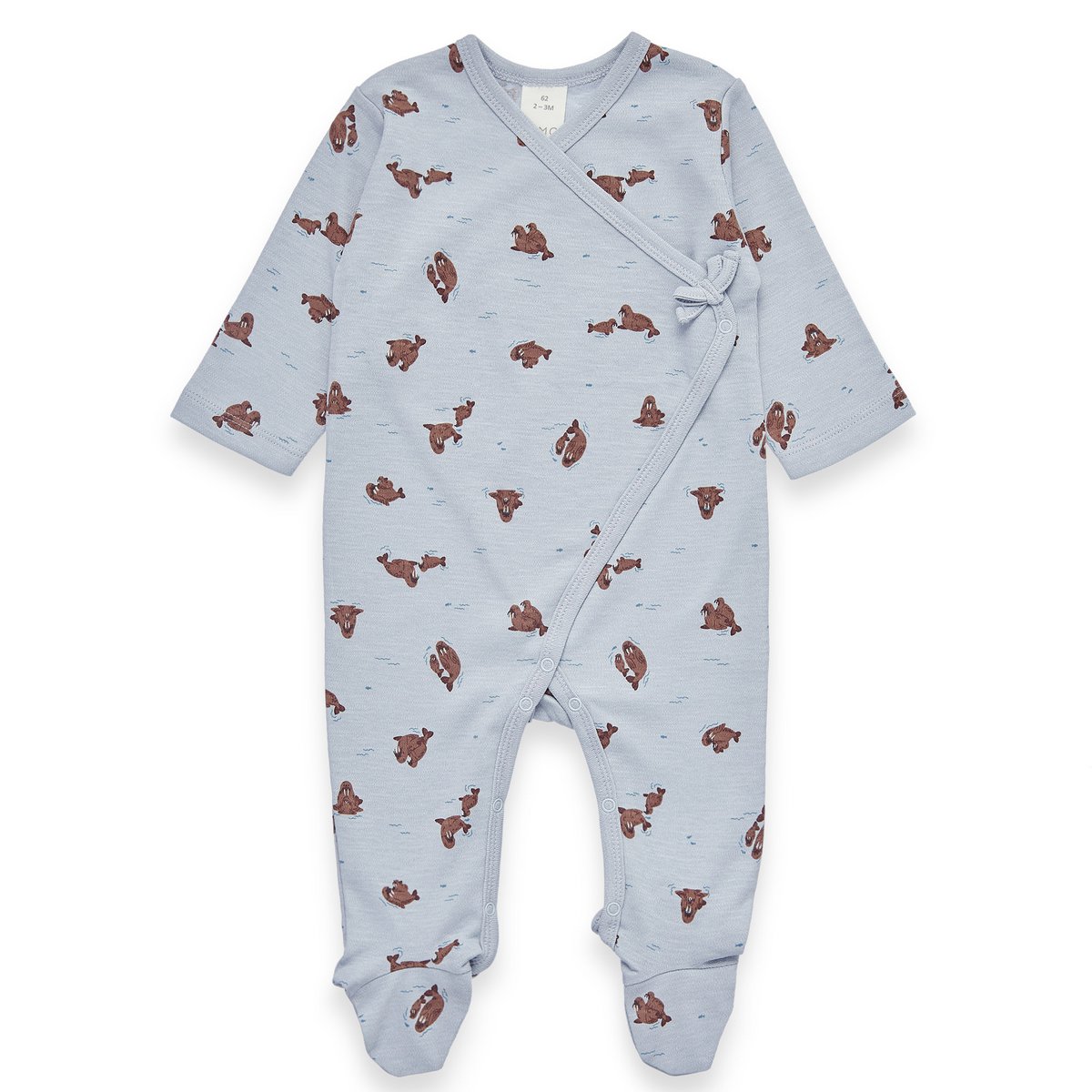 Pyjama 1 stuk. - Interlock slubgaren blauw