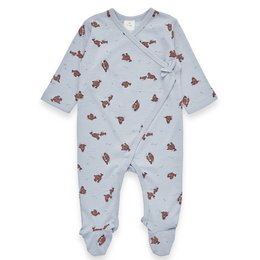 Pyjama 1 stuk. - Interlock slubgaren blauw