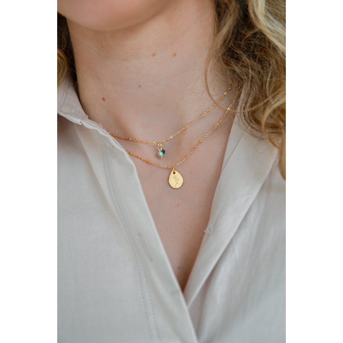 Birth Flower Necklace - Gold (can be ordered per month)