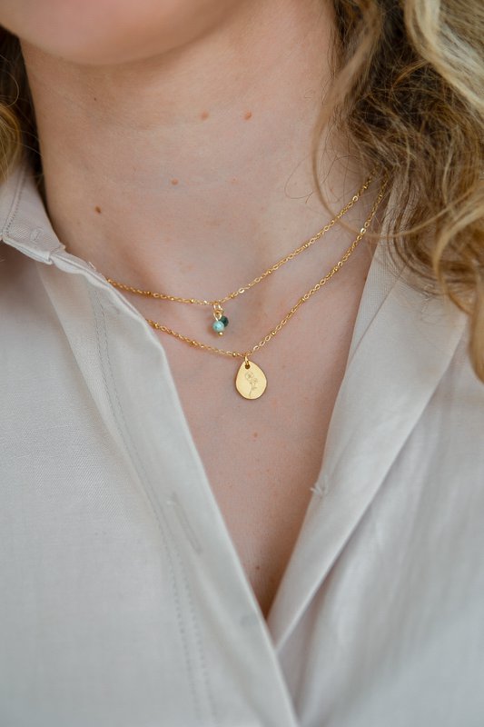 Birth Flower Necklace - Gold (can be ordered per month)