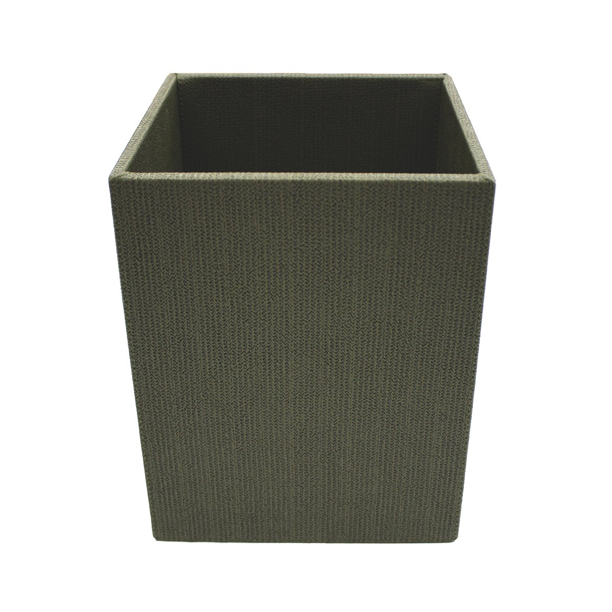 Cestino gettacarte modello quadrato beige verde pattumiera ecopelle