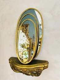 Handgefertigter Messing Oval Spiegel - Elegante Wanddekoration | 3 Größen