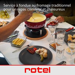 Käsefondue-Set für 6 Personen und 2 Tassen Rotel Swiss Tradition Gelalkohol