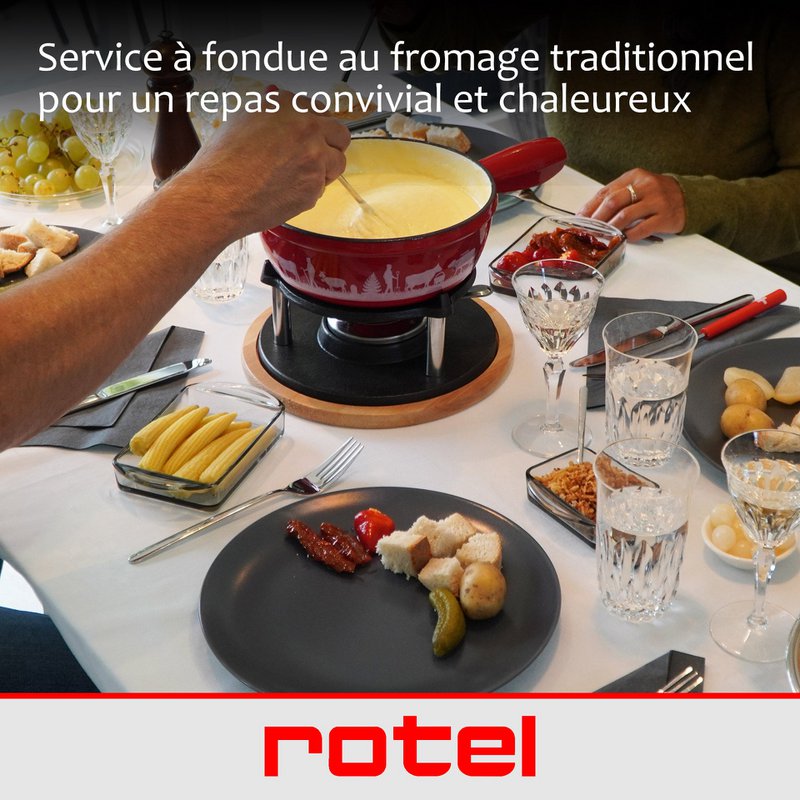 Käsefondue-Set für 6 Personen und 2 Tassen Rotel Swiss Tradition Gelalkohol