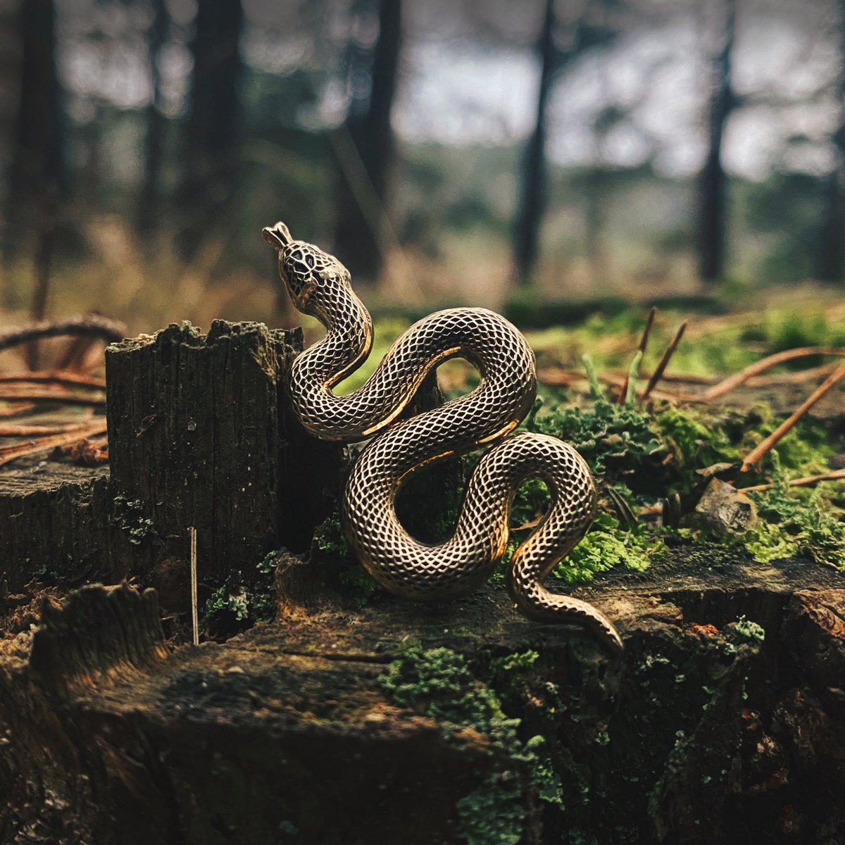Spilla in metallo dorato "Serpente"
