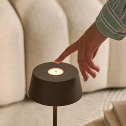 Hugo Mocha Brown Rechargeable Table Lamp
