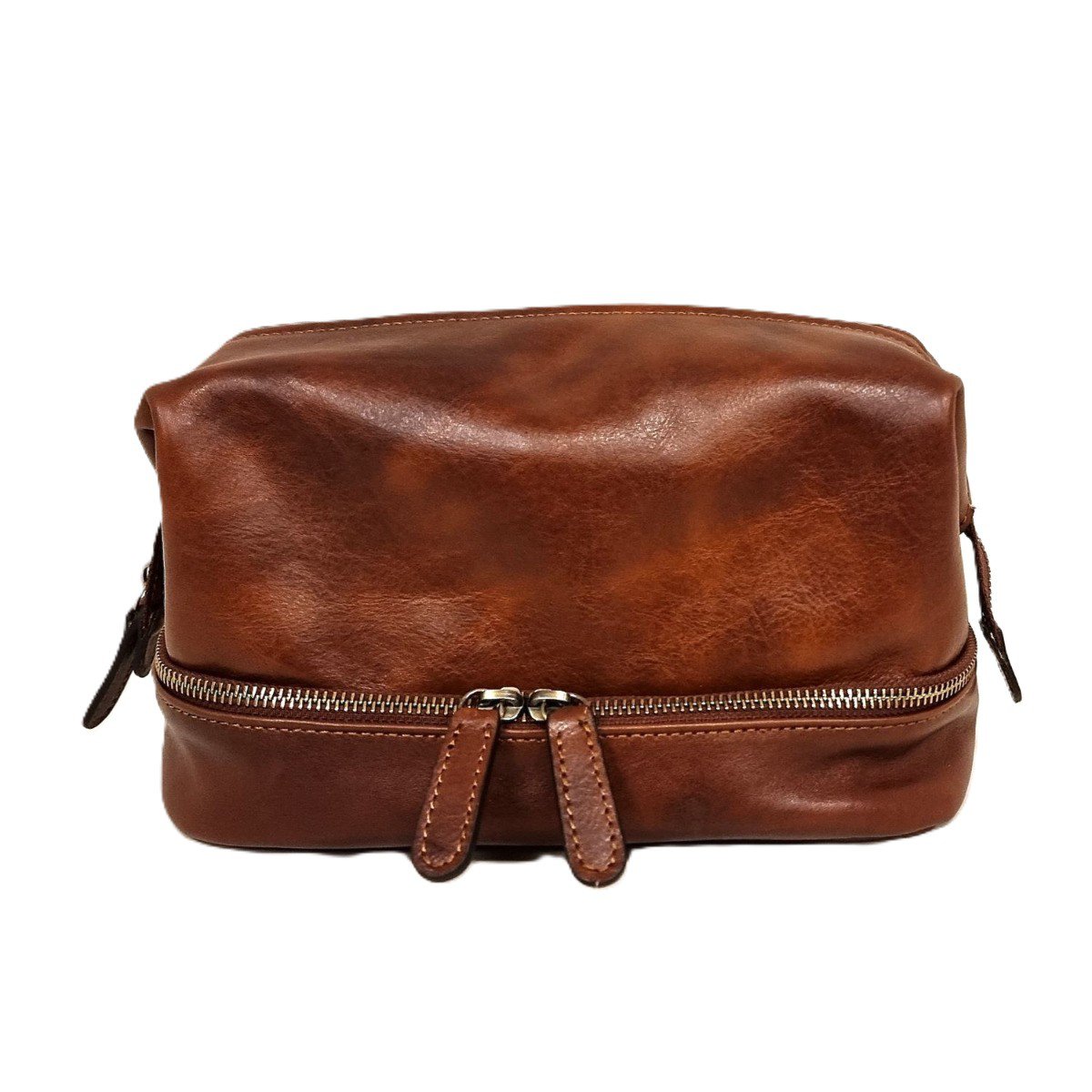 Beautycase met dubbel compartiment-Bruin