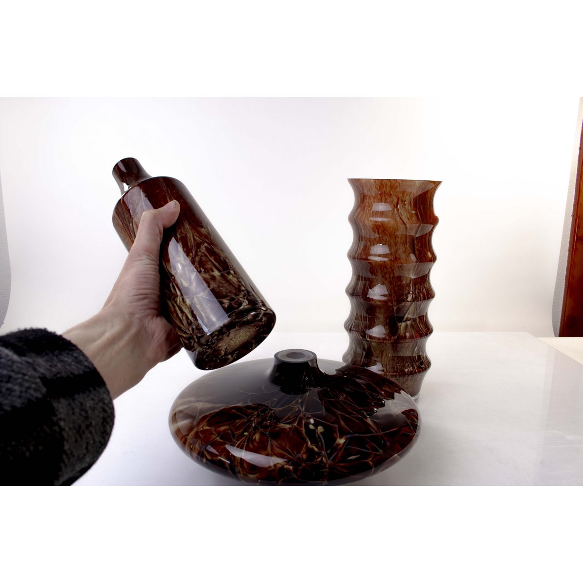 Vaseflaske "Coffee Collection" - højde 25 cm - glas