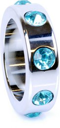 Bossoftoys - 64-00005 - Metal - Cockring - Diamonds - Blue - Small