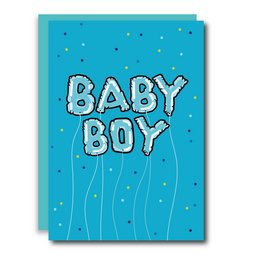 Baby Boy balloner lykønskningskort