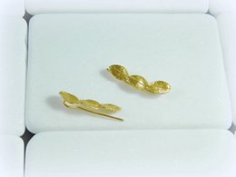 Rose Leaf Earrings: Sterling Silver Ear Climbers (Mismatched Pair)