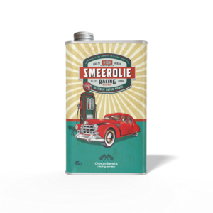 Can of lubricating oil red oldtimer olive oil extra virgin, 45cl