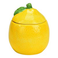 Lemon can made of ceramic, yellow/green (W/H/D) 10x12x10cm