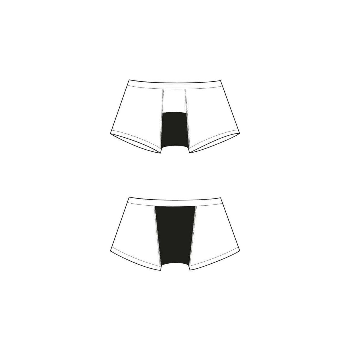 Menstruationshose Boyshort Mädchen – starke Absorption (schwarz, rosa Aufdruck)