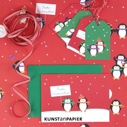 Christmas card penguin Peter Grün
