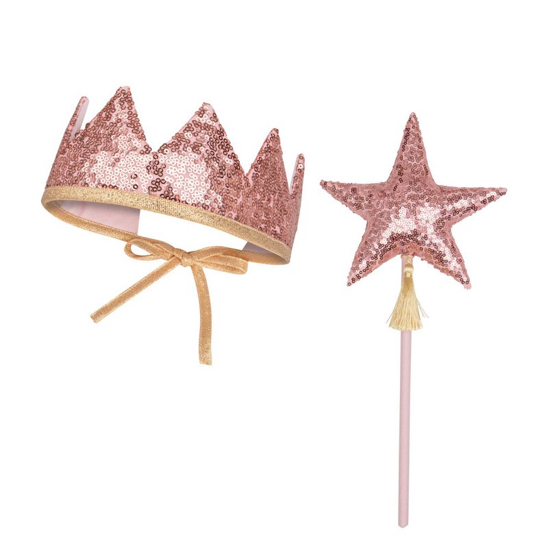 “Pink Sequins” Faire-tale Crown and Wand Magic Set