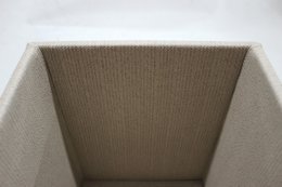 Papirkurv firkantet mønster beige brun skraldespand imiteret læder