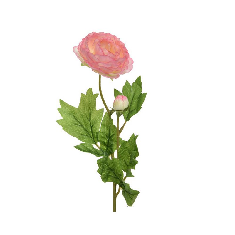 Artificial flower Ranunculus H57cm soft pink