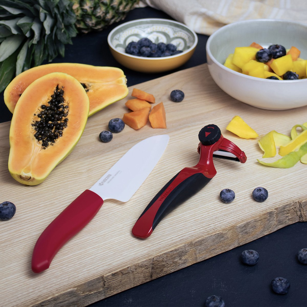 RED GEN ceramic santoku knife, blade: 14 cm